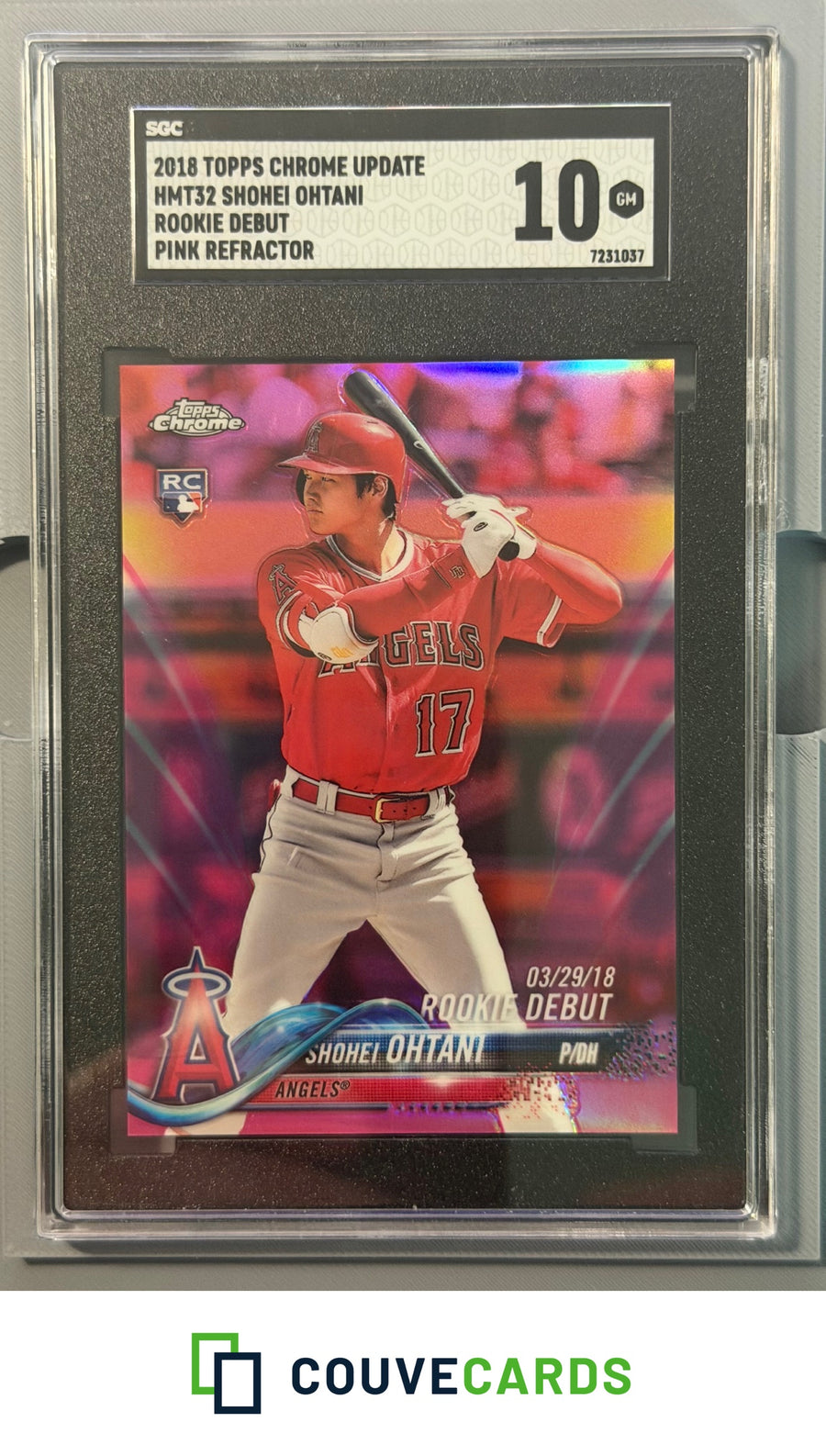 2018 Topps Chrome Update #HMT32 Shohei Ohtani Pink Refractor SGC 10