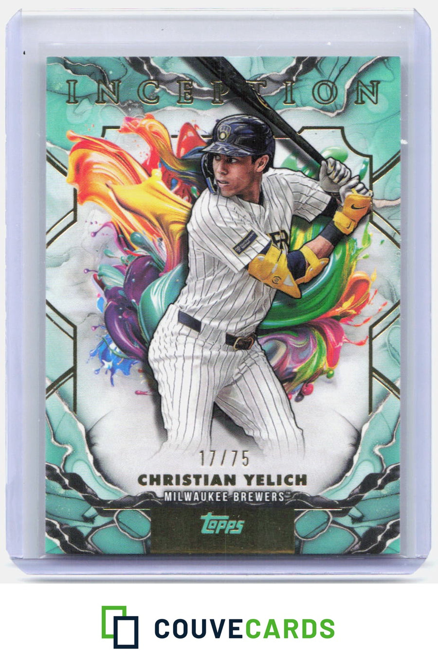 2025 Topps Inception #55 Christian Yelich Aqua #/75