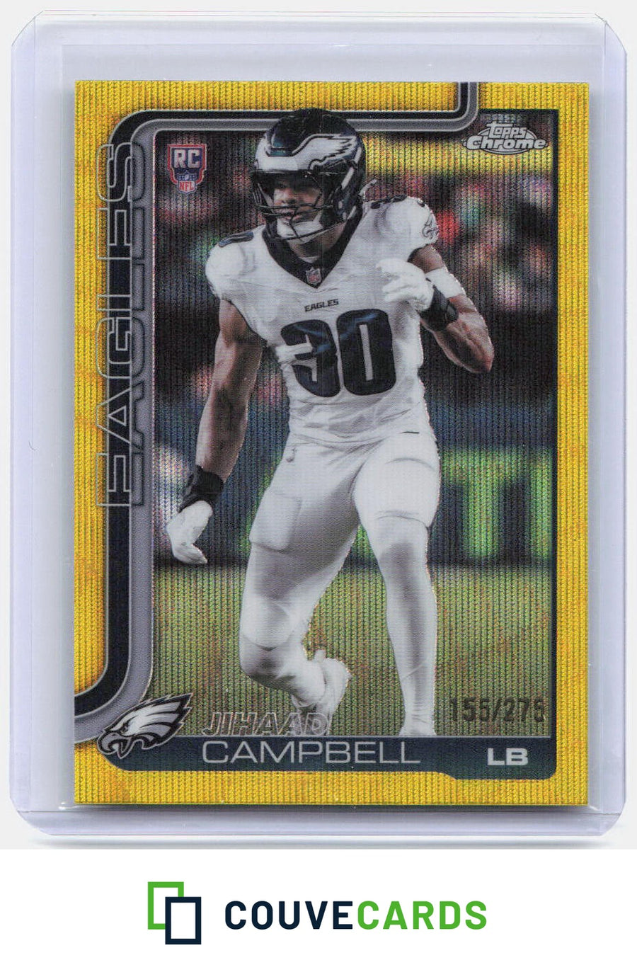 2025 Topps Chrome #366 Jihaad Campbell Yellow Wave Refractor #/275