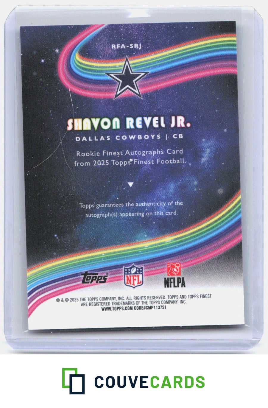 2025 Finest #RFA-SRJ Shavon Revel Jr. Rookie Finest Autographs