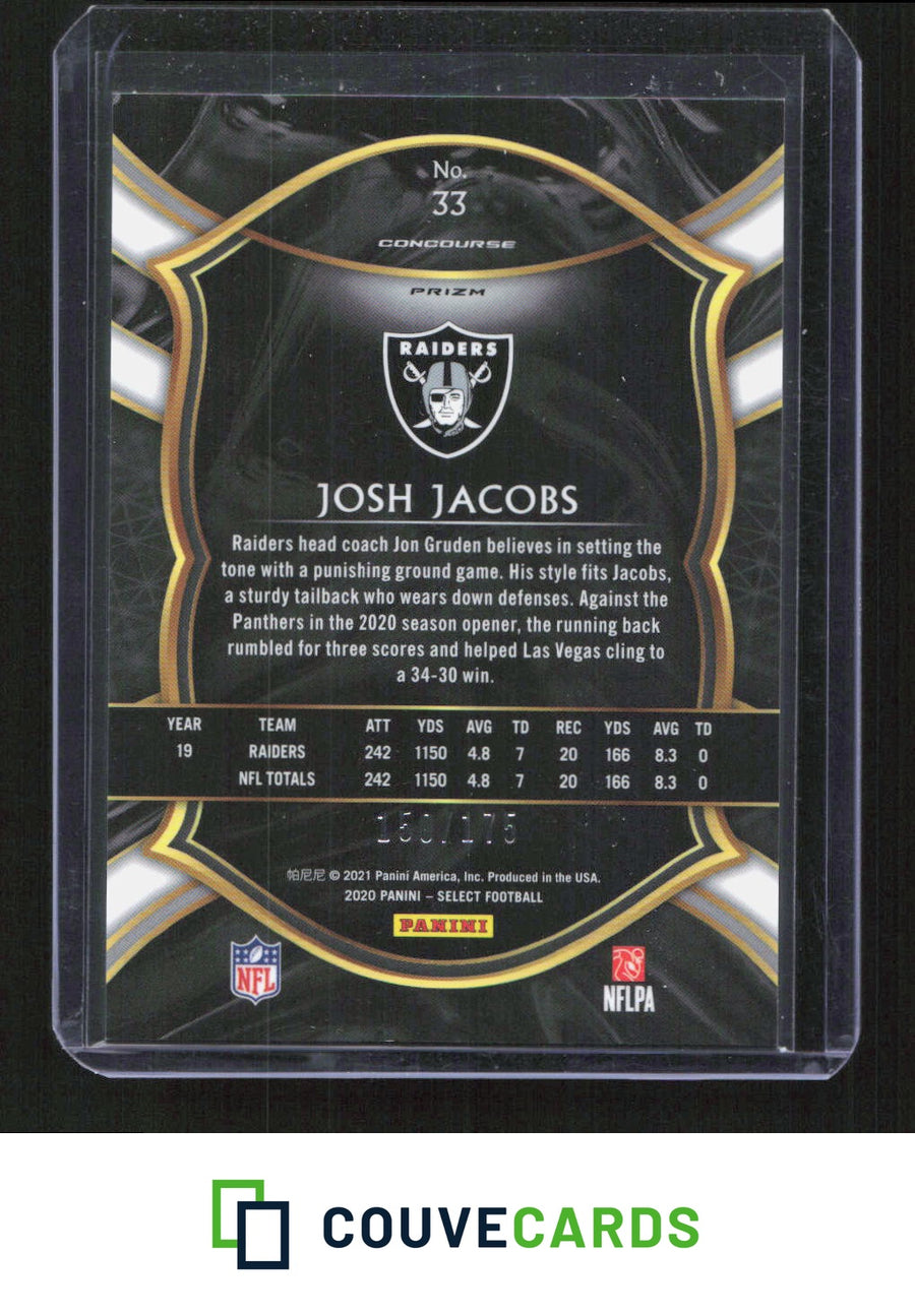 2020 Panini Select #33 Josh Jacobs Blue Prizm #/175