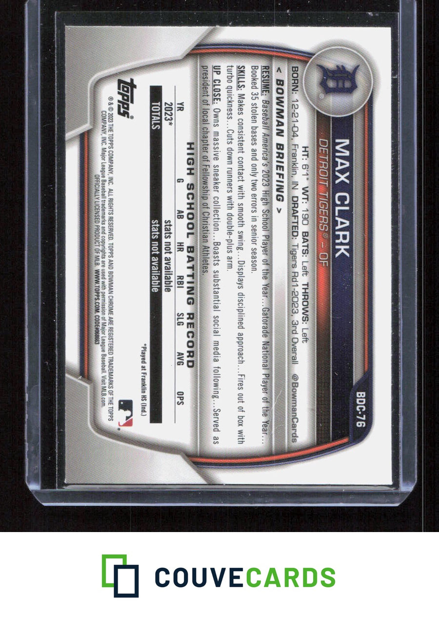 2023 Bowman Draft #BDC-76 Max Clark Chrome