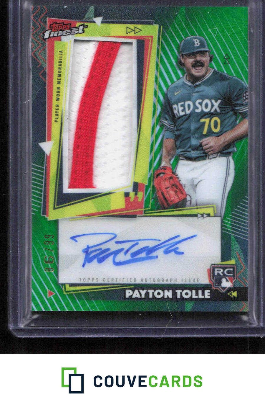 2026 Finest #RPA-PT Payton Tolle Finest Rookie Patch Autographs Green #/99