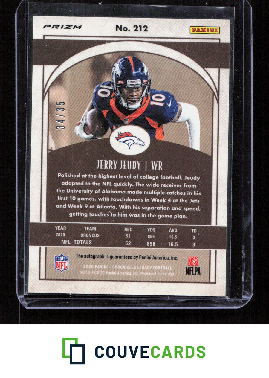 2020 Panini Chronicles #212 Jerry Jeudy Legacy Rookies Signatures Orange #/35