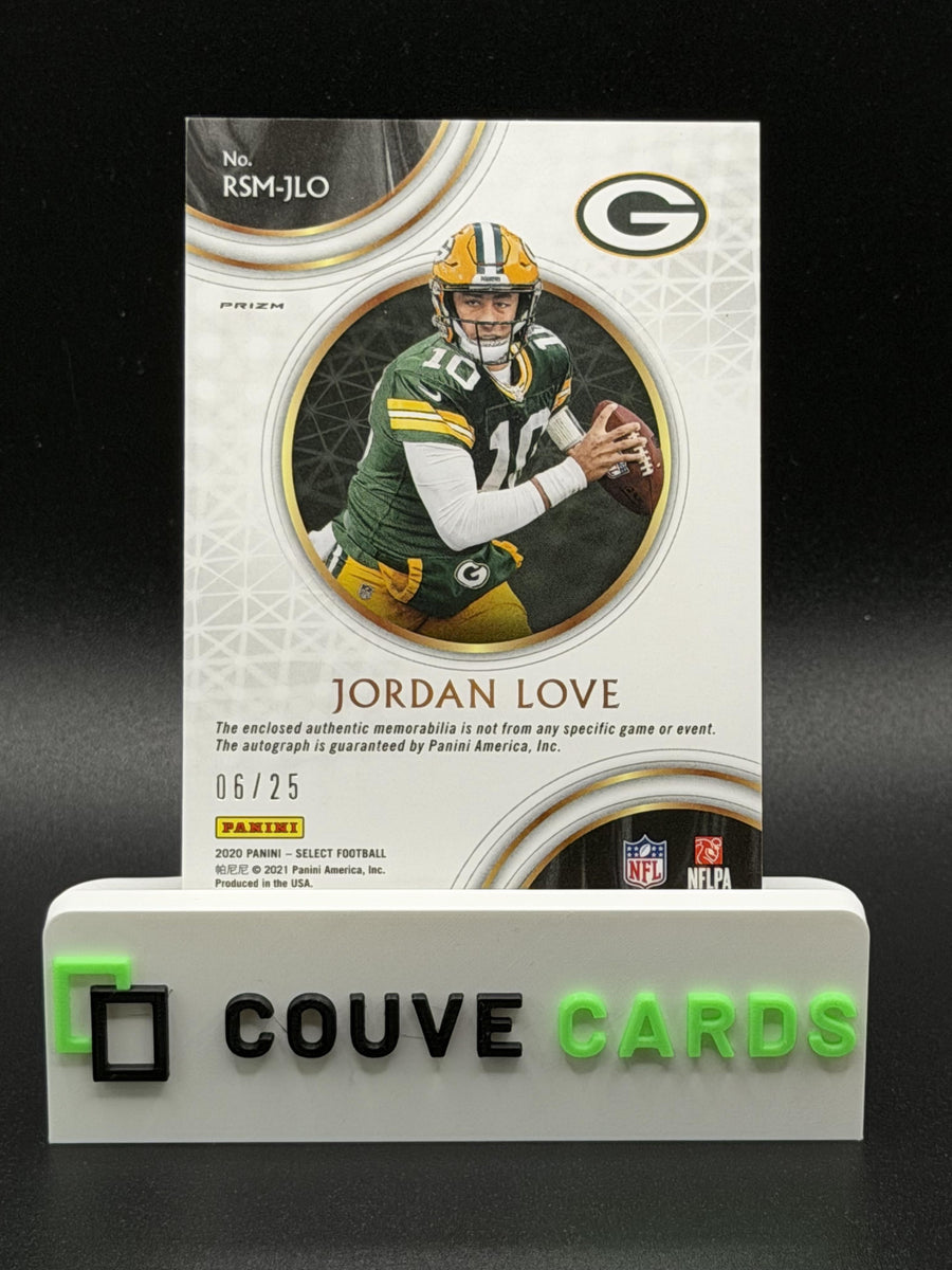 2020 Panini Select #RSM-JLO Jordan Love Rookie Auto Tie-Dye Prizm Tie Dye /25