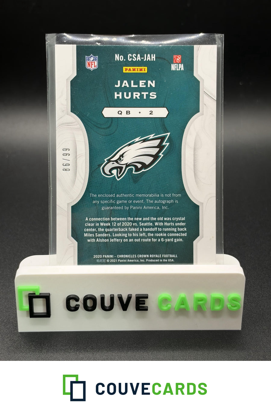 2020 Panini Chronicles #CSA-JAH Jalen Hurts Crown Silhouette Autographs #/99