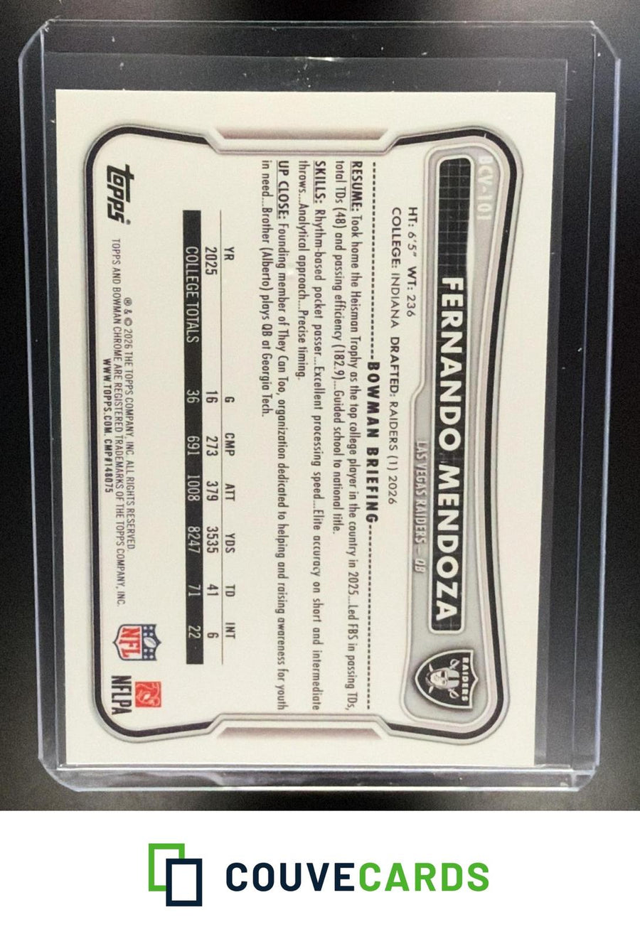 Fernando Mendoza 2026 Bowman #BCV-101 Chrome