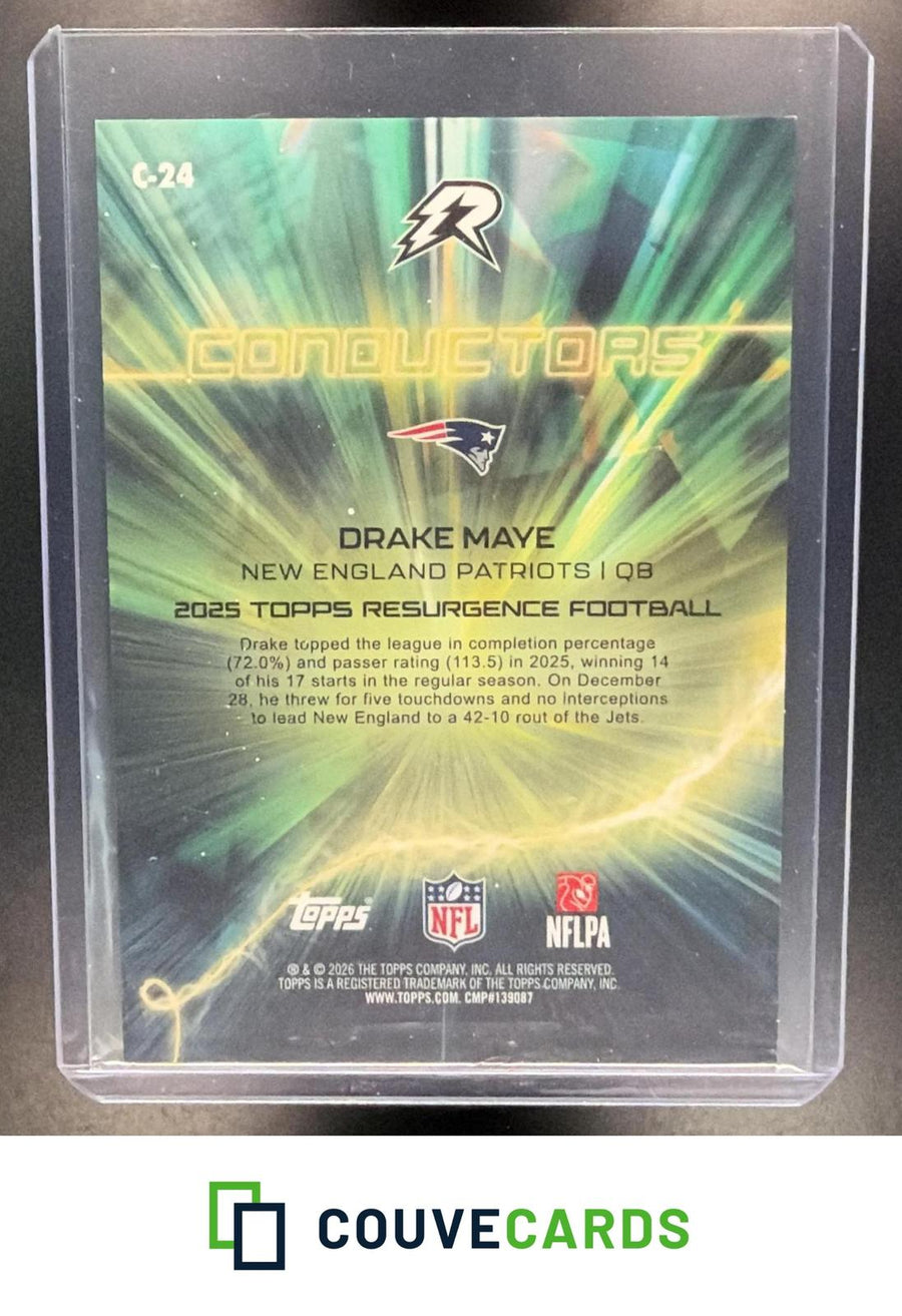 Drake Maye 2025 Topps Resurgence #C-24 Conductors Surge Refractor