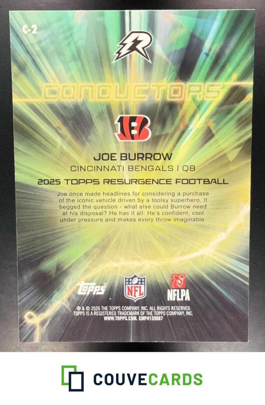 Joe Burrow 2025 Topps Resurgence #C-2 Conductors Magenta Surge Refractor