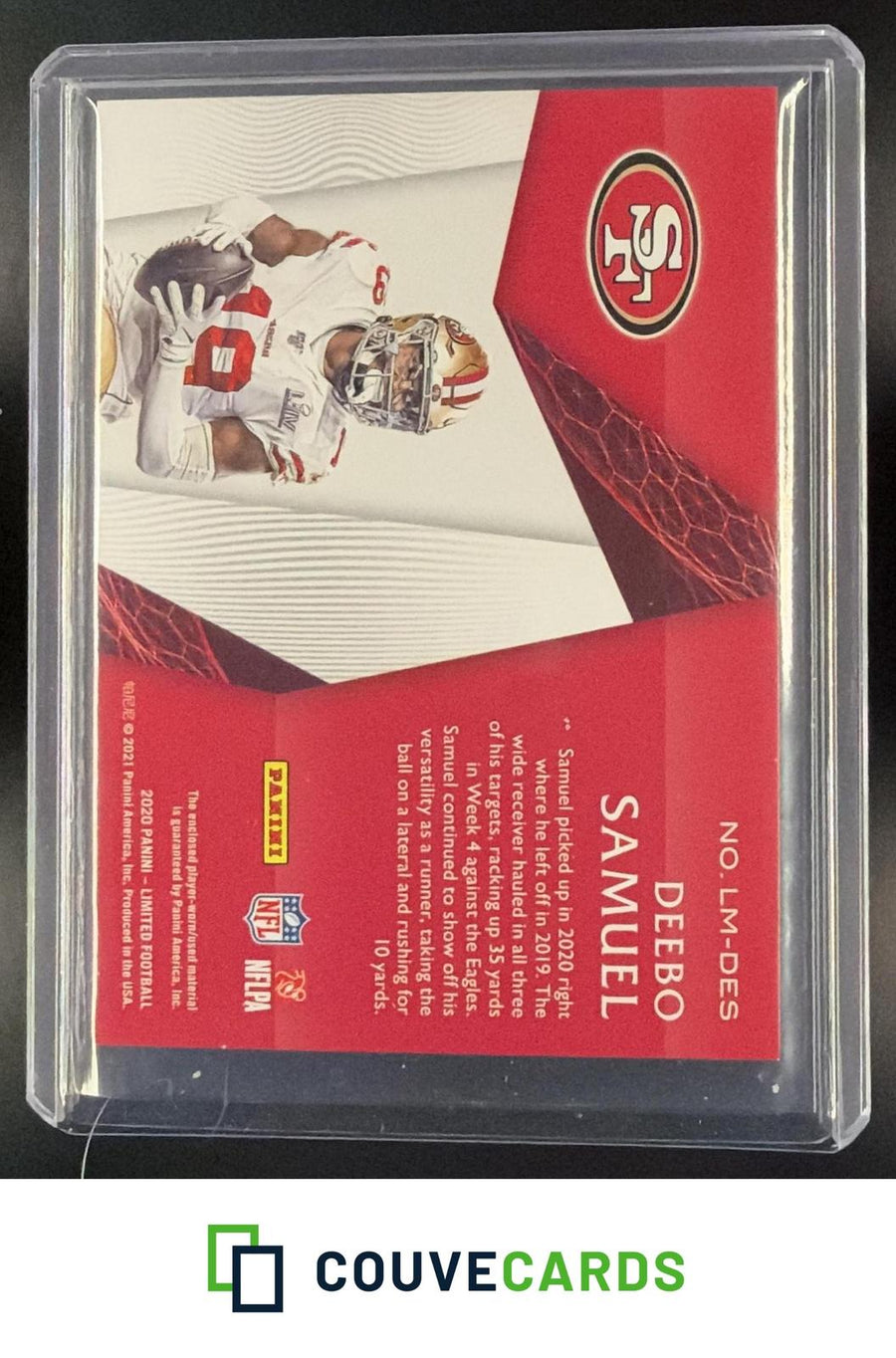 Deebo Samuel 2020 Panini Limited #LM-DES Limitless Materials Silver Spotlight