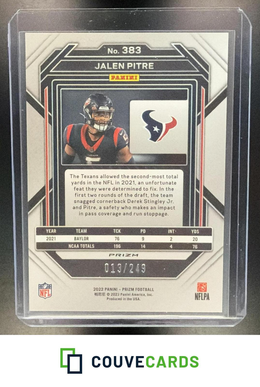 Jalen Pitre 2022 Panini Prizm #383 Orange RC