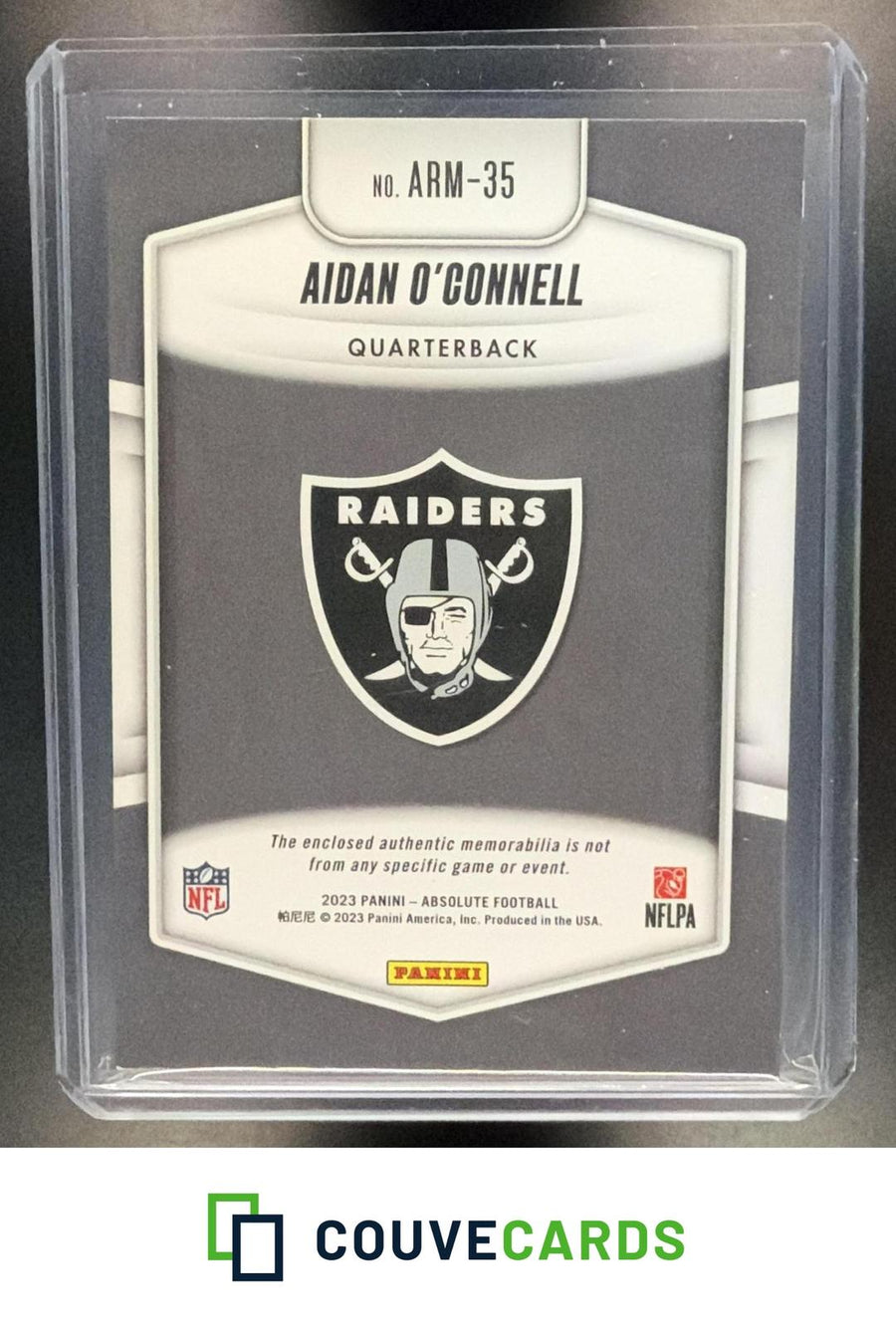 Aidan O'Connell 2023 Panini Absolute #ARM-35 Absolute Rookie Holo Silver