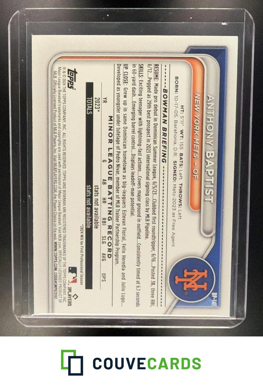 Anthony Baptist 2024 Bowman #BP-141 Prospects Pink