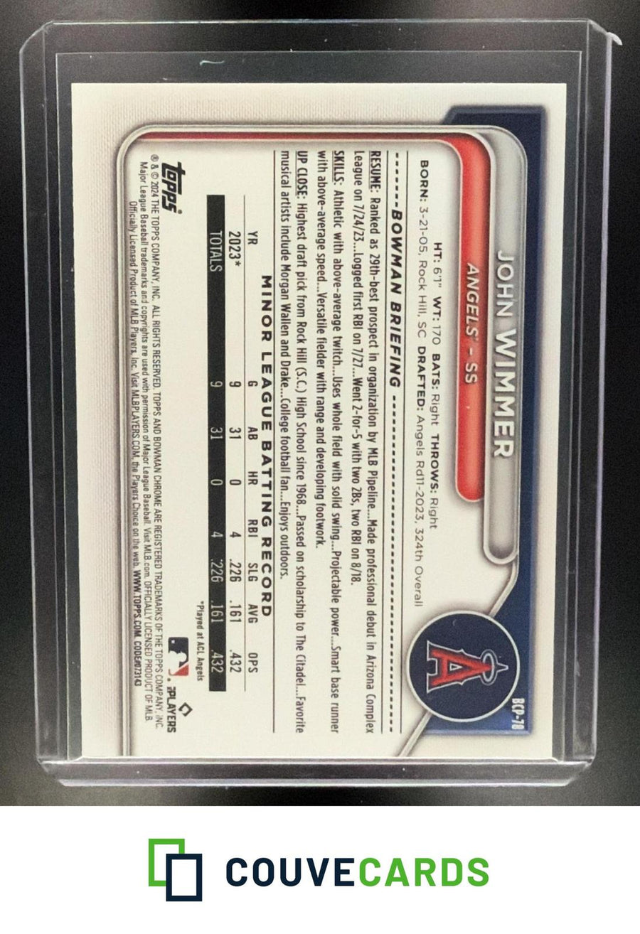 John Wimmer 2024 Bowman #BCP-78 Chrome Prospects