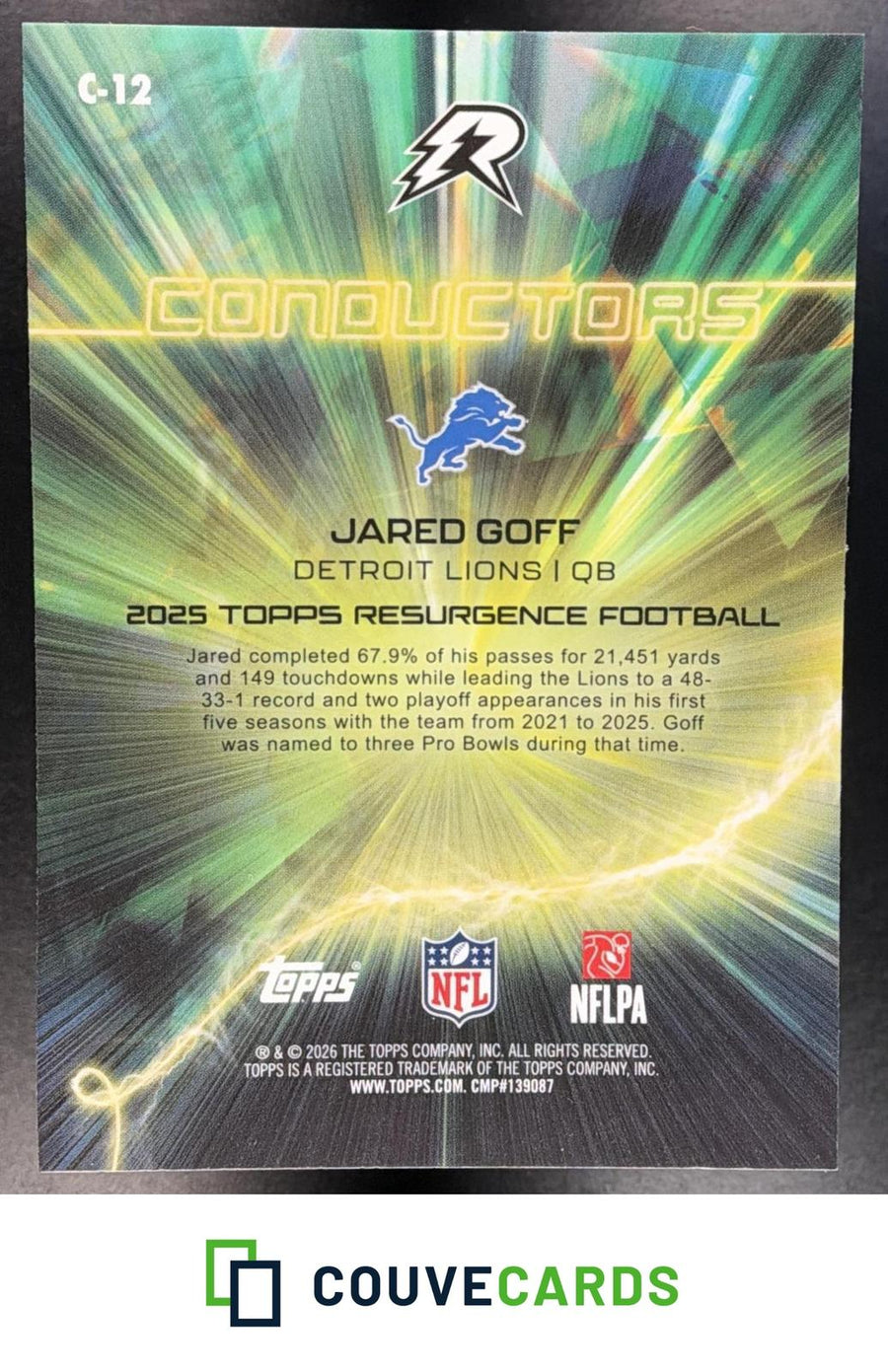 Jared Goff 2025 Topps Resurgence #C-12 Conductors