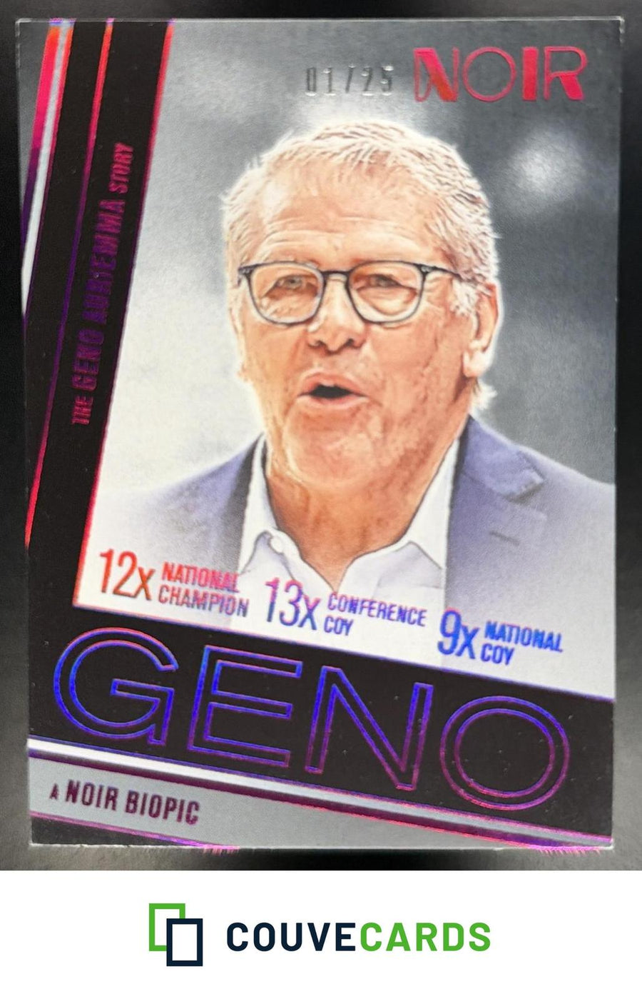 Geno Auriemma 2025-2026 Panini Noir #97 Noir Biopics