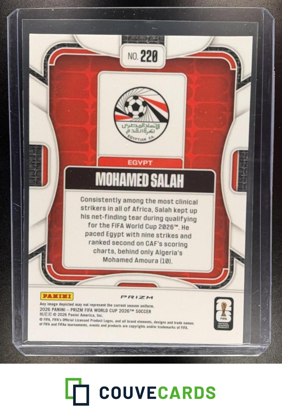 Mohamed Salah 2026 Panini Prizm FIFA World Cup #220 Choice Prizm