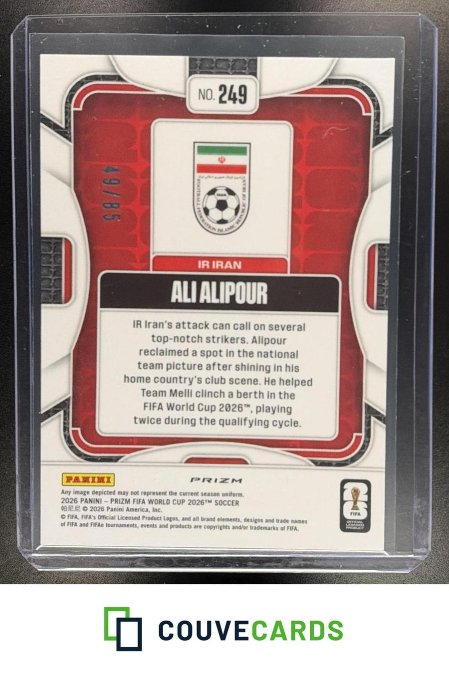 Ali Alipour 2026 Panini Prizm FIFA World Cup #249 Choice Red Prizm
