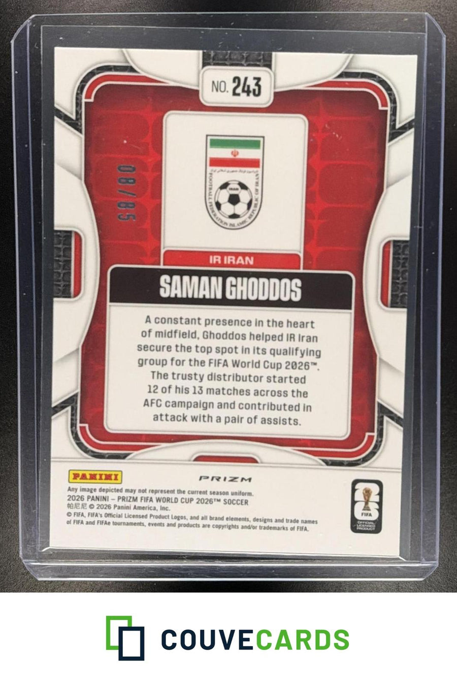 Saman Ghoddos 2026 Panini Prizm FIFA World Cup #243 Choice Red Prizm