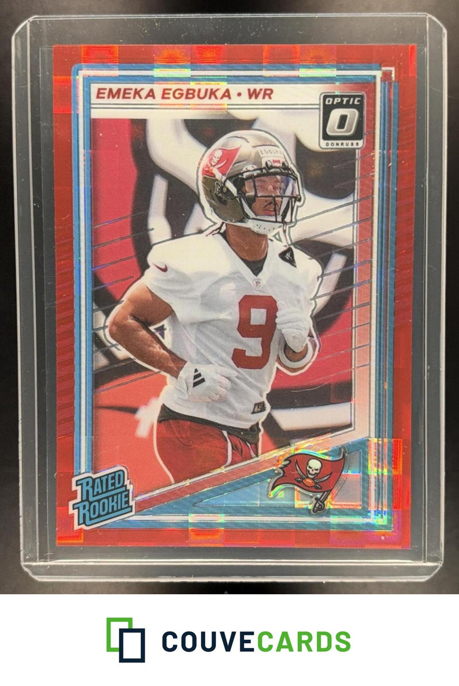 Emeka Egbuka 2025 Donruss #375 Optic Rated Rookies Preview Red Pandora RC