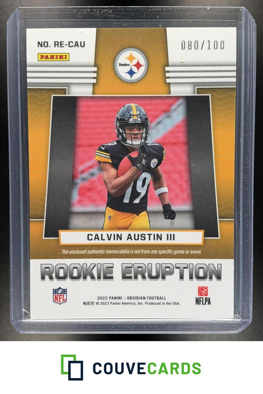 Calvin Austin III 2022 Panini Obsidian #RE-CAU Rookie Eruption