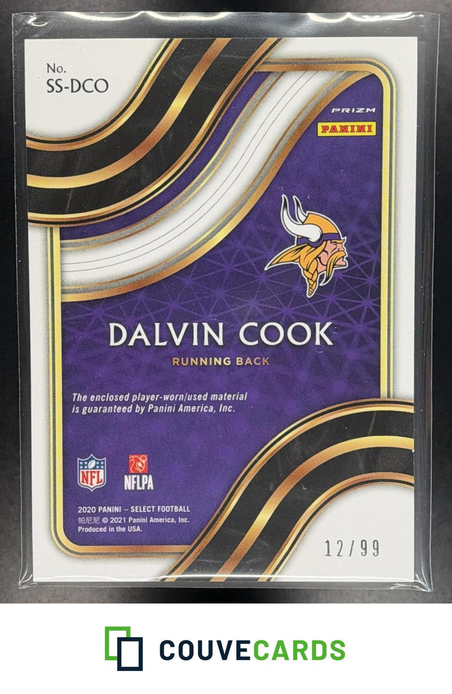 Dalvin Cook 2020 Panini Select #SS-DCO Select Swatches Prizm #/99
