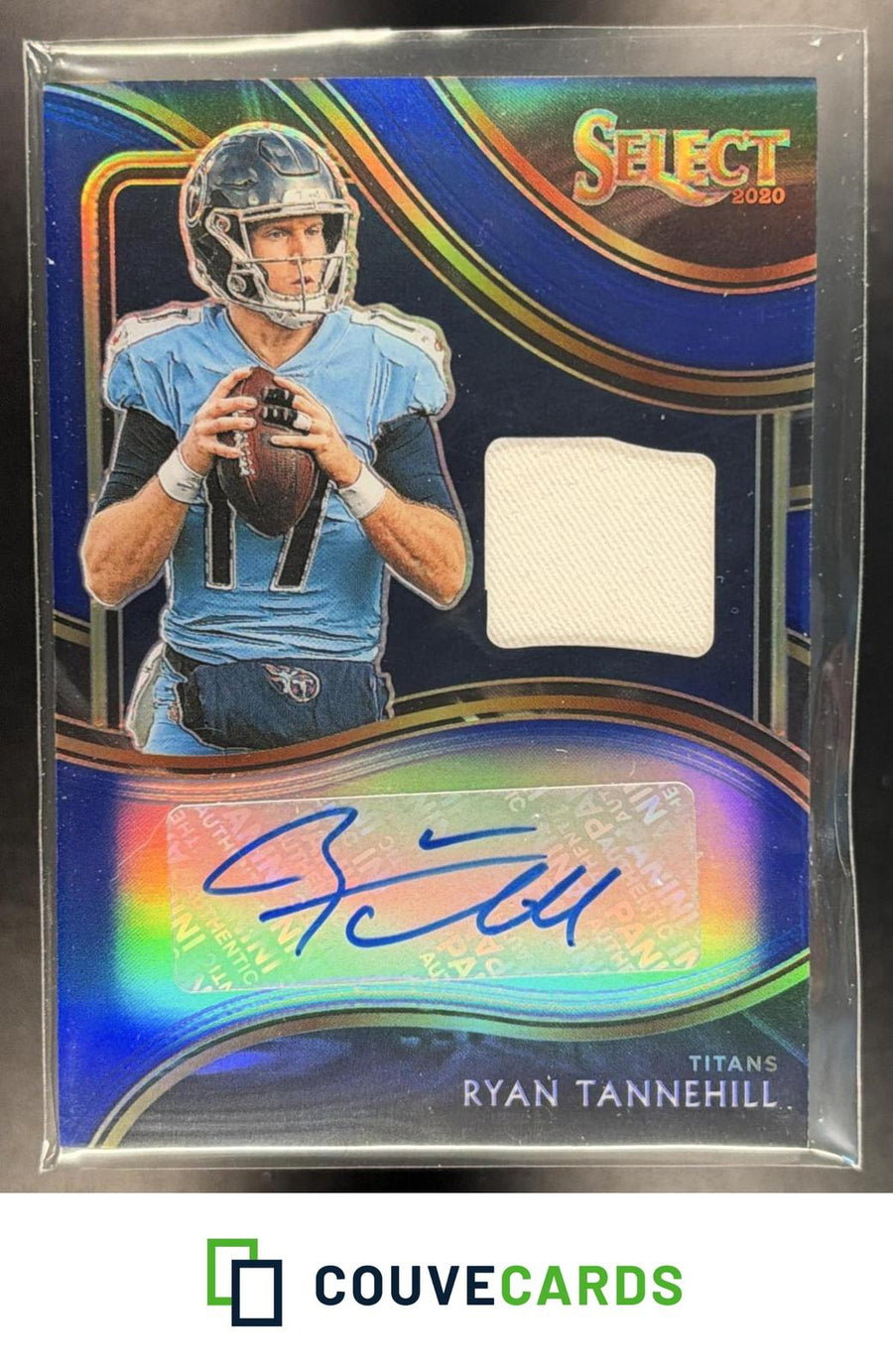 Ryan Tannehill 2020 Panini Select #SM-RTA Memorabilia Blue Prizm AU #/35