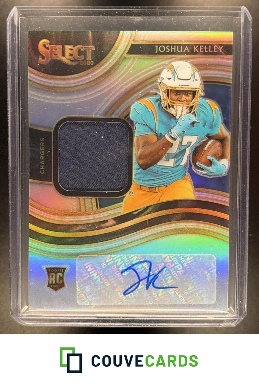 Joshua Kelley 2020 Panini Select #RSM-JKE Signature Memorabilia Prizm AU #/199
