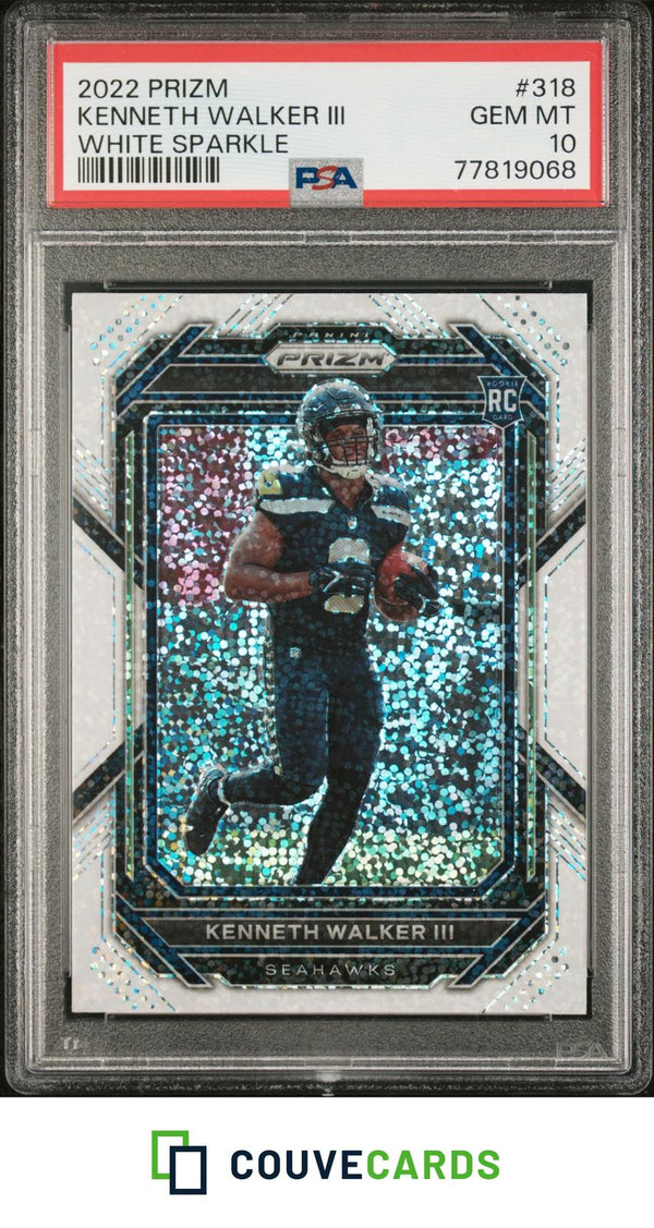2022 Panini Prizm Kenneth Walker #318 White Sparkle PSA 10 LOW POP