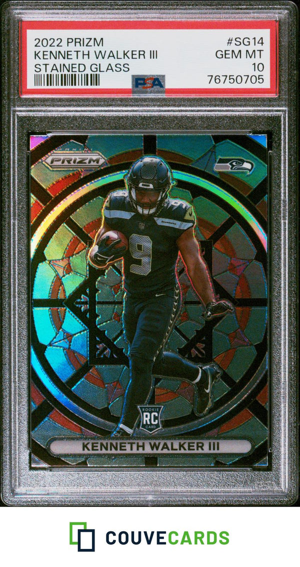 2022 Panini Prizm Stained Glass Kenneth Walker #SG14 Stained Glass PSA 10