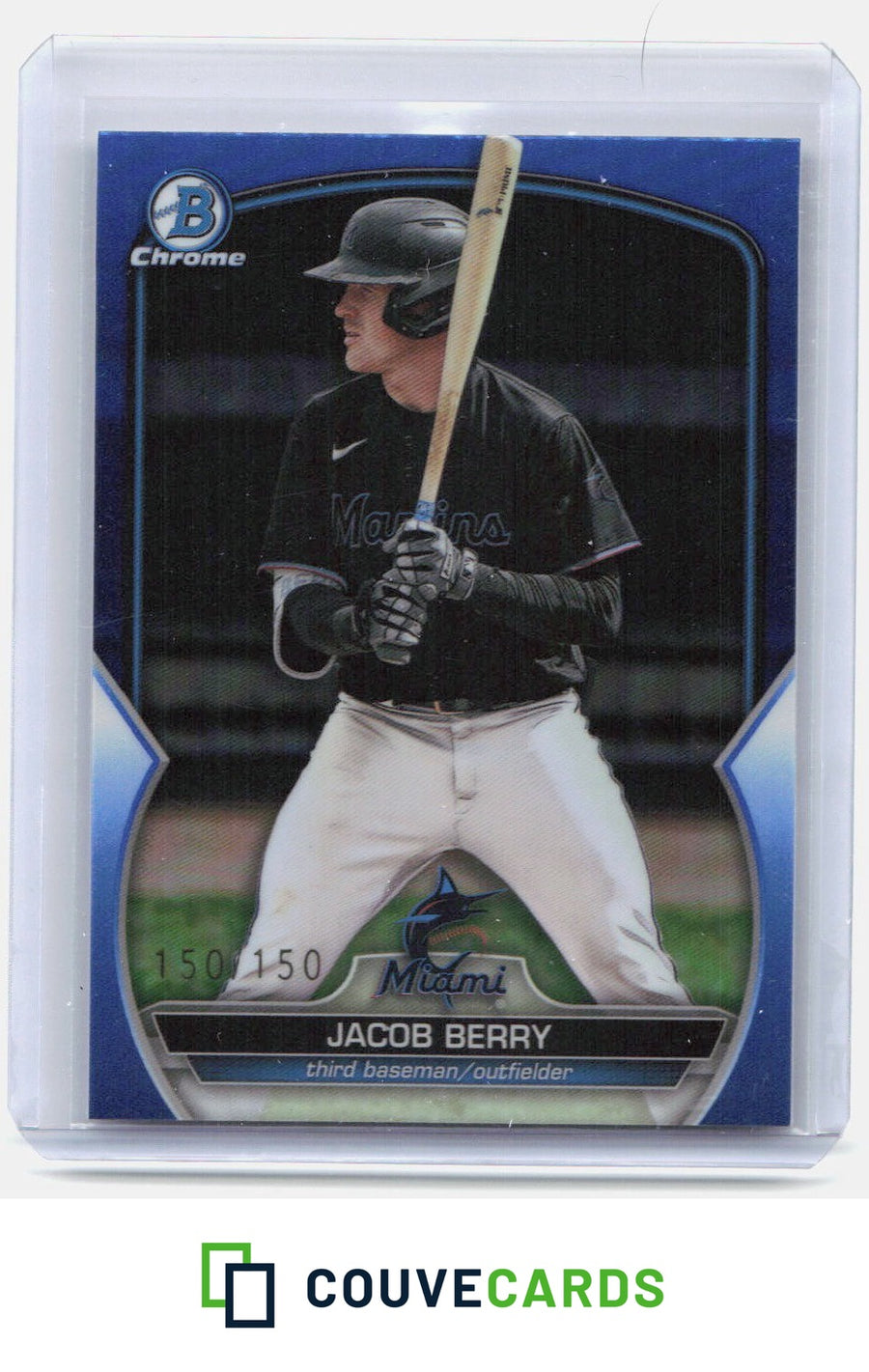 Jacob Berry 2023 Bowman Draft #BDC-19 Chrome Blue Refractor #/150