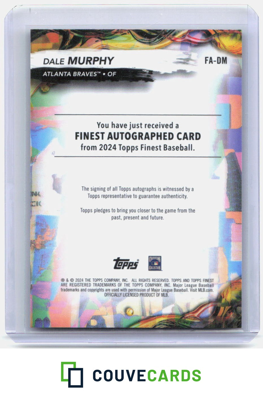2024 Topps Finest Dale Murphy /25 Orange AUTO Autograph Signed ON-Card Braves