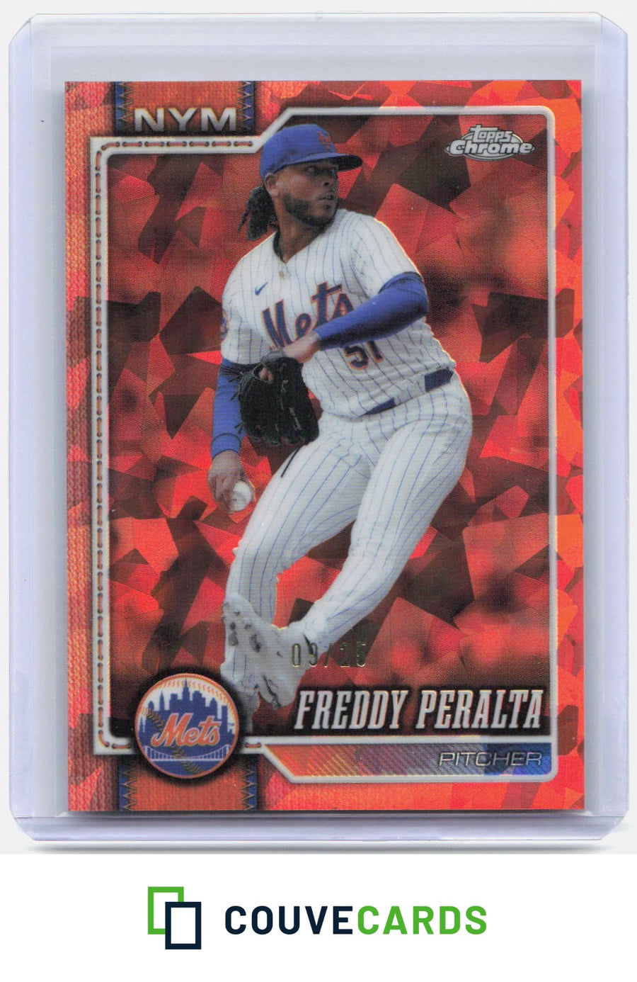 Freddy Peralta 2026 Topps Chrome Sapphire Edition #67 Orange #/25