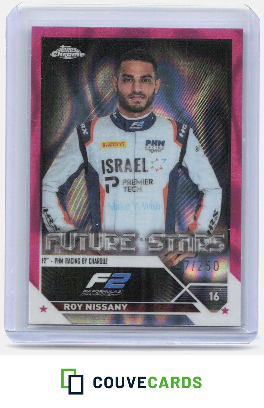 Roy Nissany 2023 Topps Chrome Formula 1 #88 Fuchsia Lava Refractor #/250