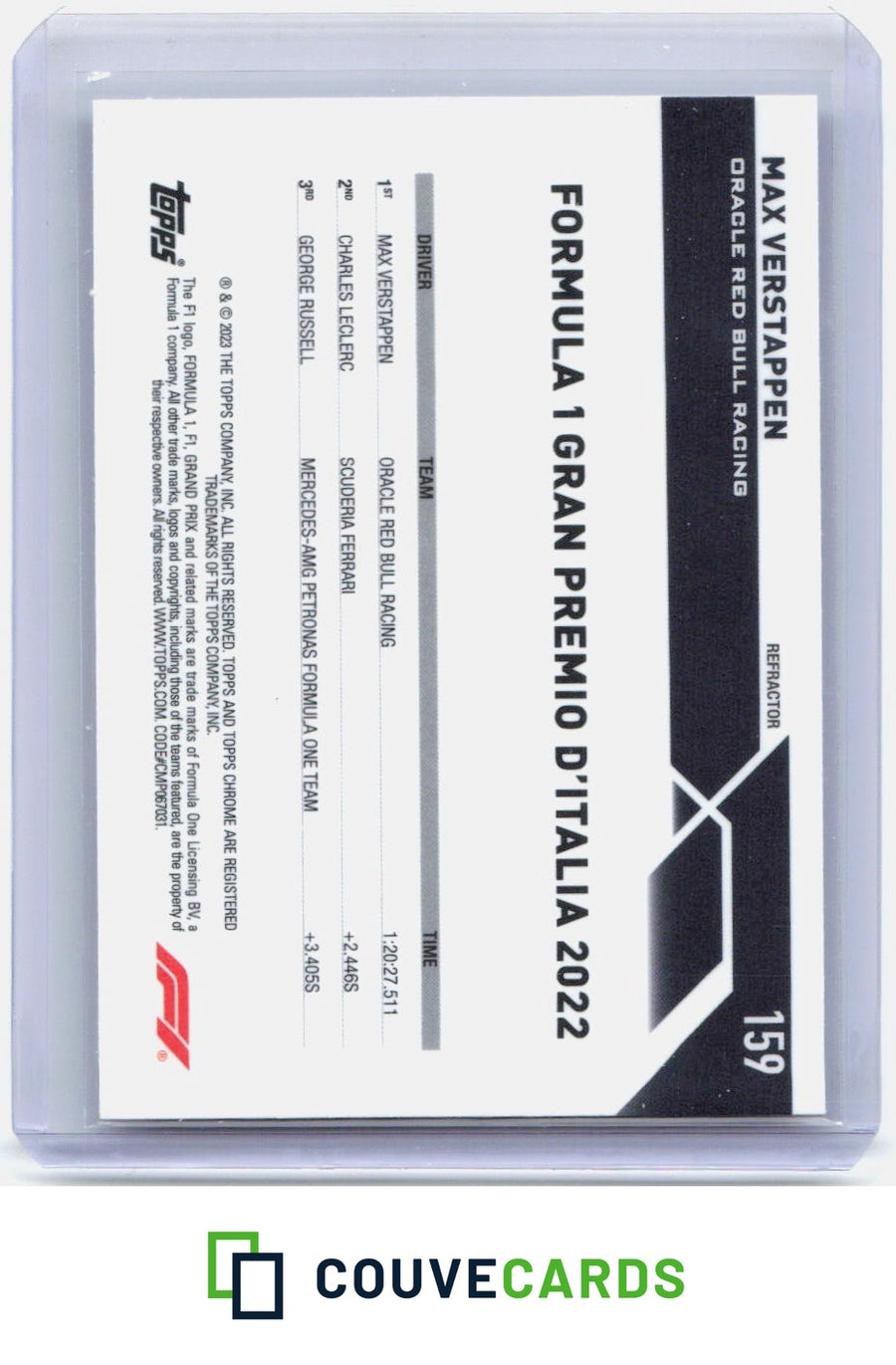Max Verstappen 2023 Topps Chrome Formula 1 #159 Refractor