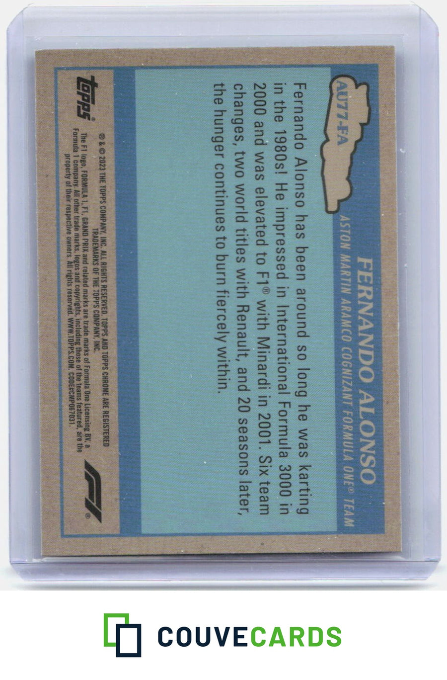 Fernando Alonso 2023 Topps Chrome Formula 1 #AU77-FA Autos of 1977