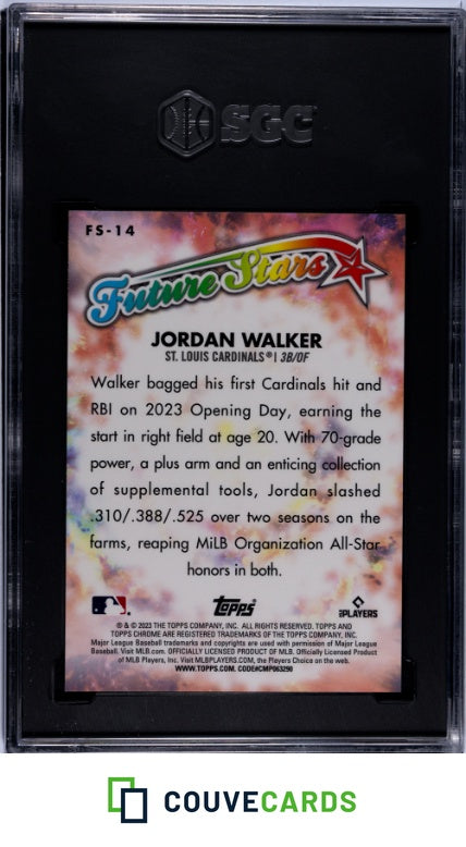 2023 Topps Chrome Logofractor Edition #FS-14 Jordan Walker Future Stars SGC 10