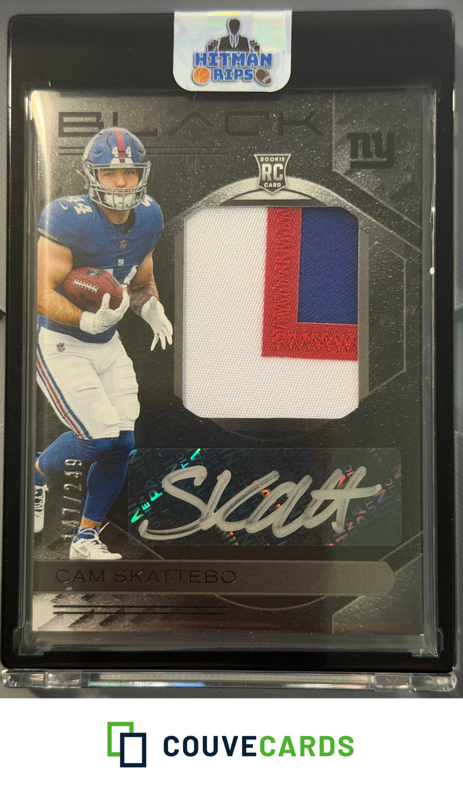 2025 Panini Black #RKPA-CSO Cam Skattebo Rookie Patch Autographs #/249