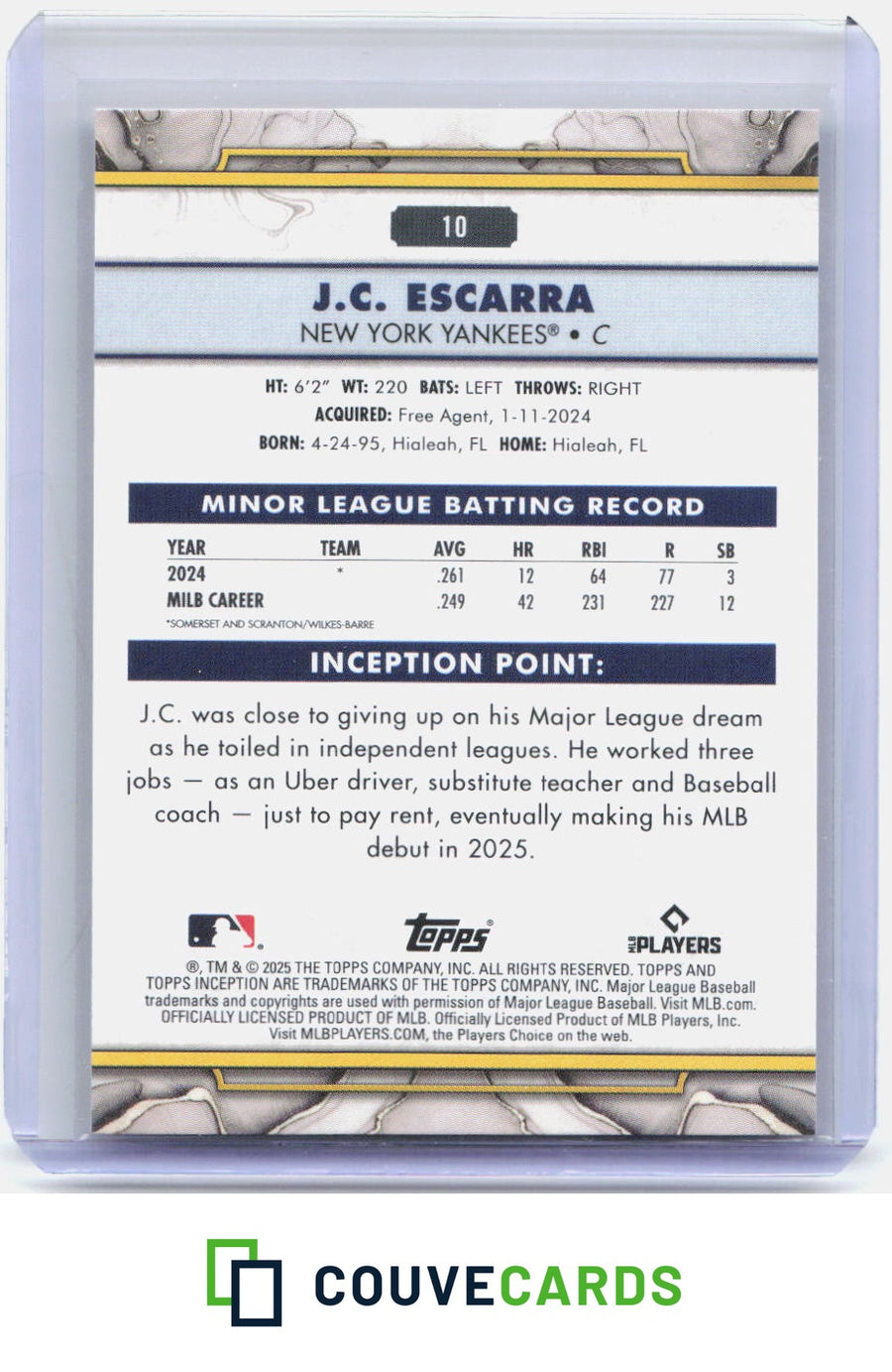 2025 Topps Inception #10 J.C. Escarra