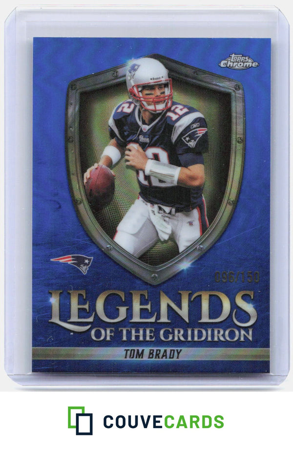 2025 Topps Chrome #LOG-9 Tom Brady Legends of the Gridiron Blue Refractor #/150