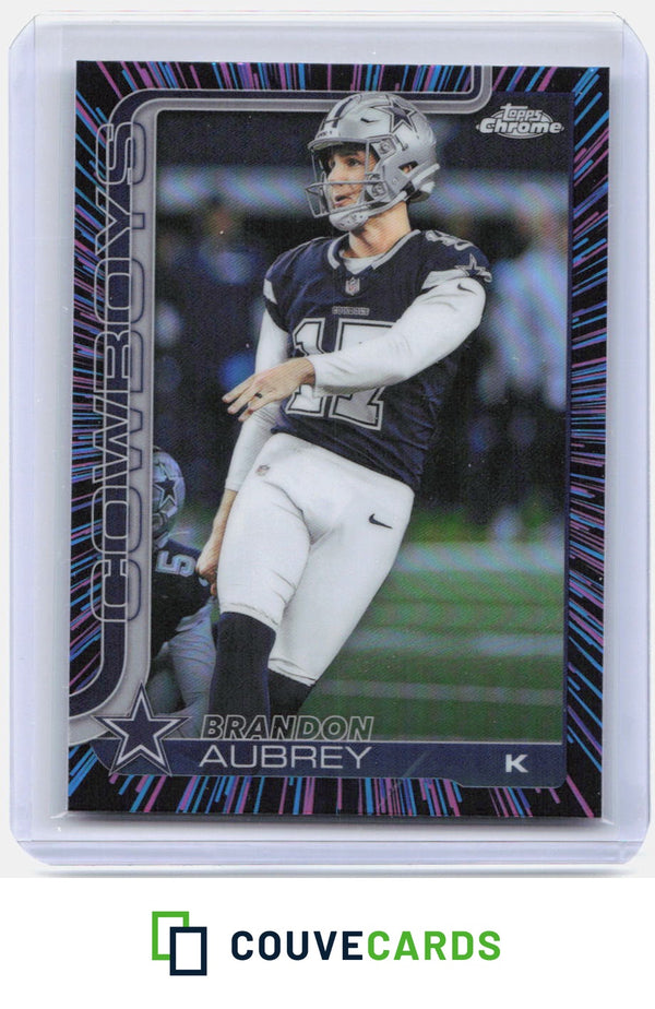 2025 Topps Chrome #81 Brandon Aubrey Neon Pulse Refractor