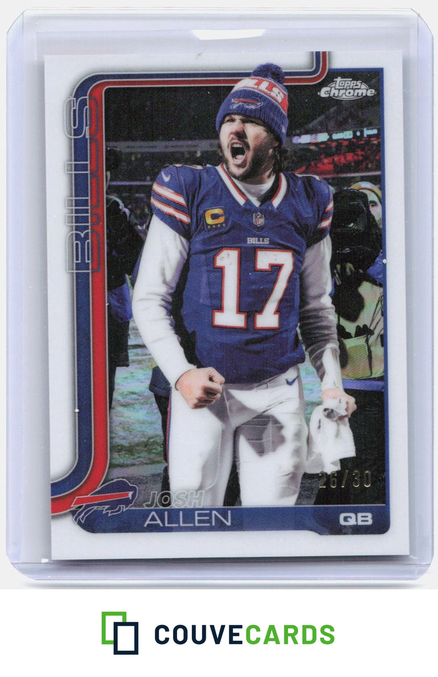 2025 Topps Chrome #34 Image Variation Josh Allen White Refractor #/30