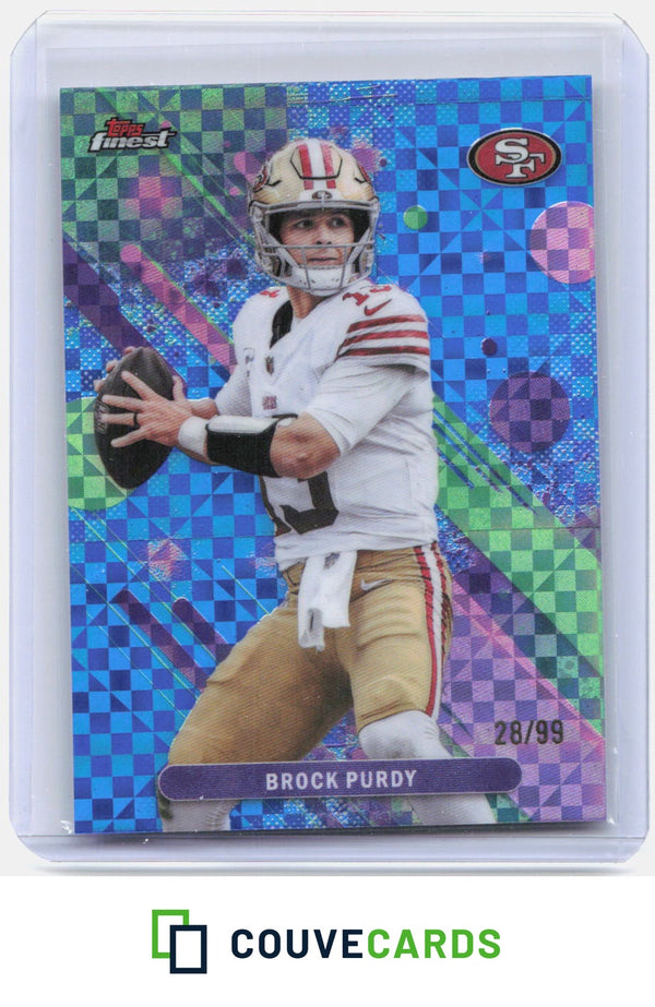 2025 Finest #65 Brock Purdy Blue X-Fractor #/99