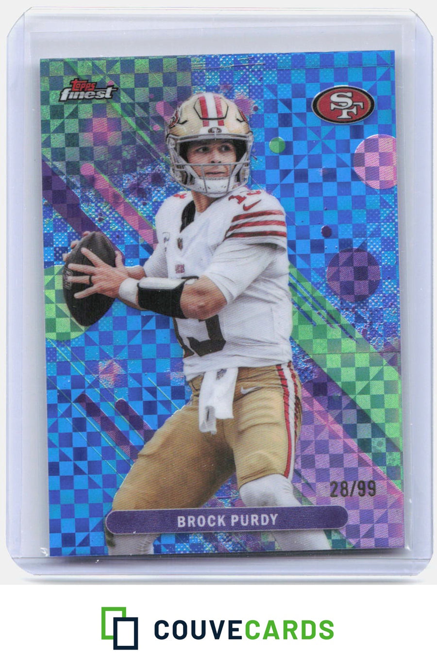2025 Finest #65 Brock Purdy Blue X-Fractor #/99