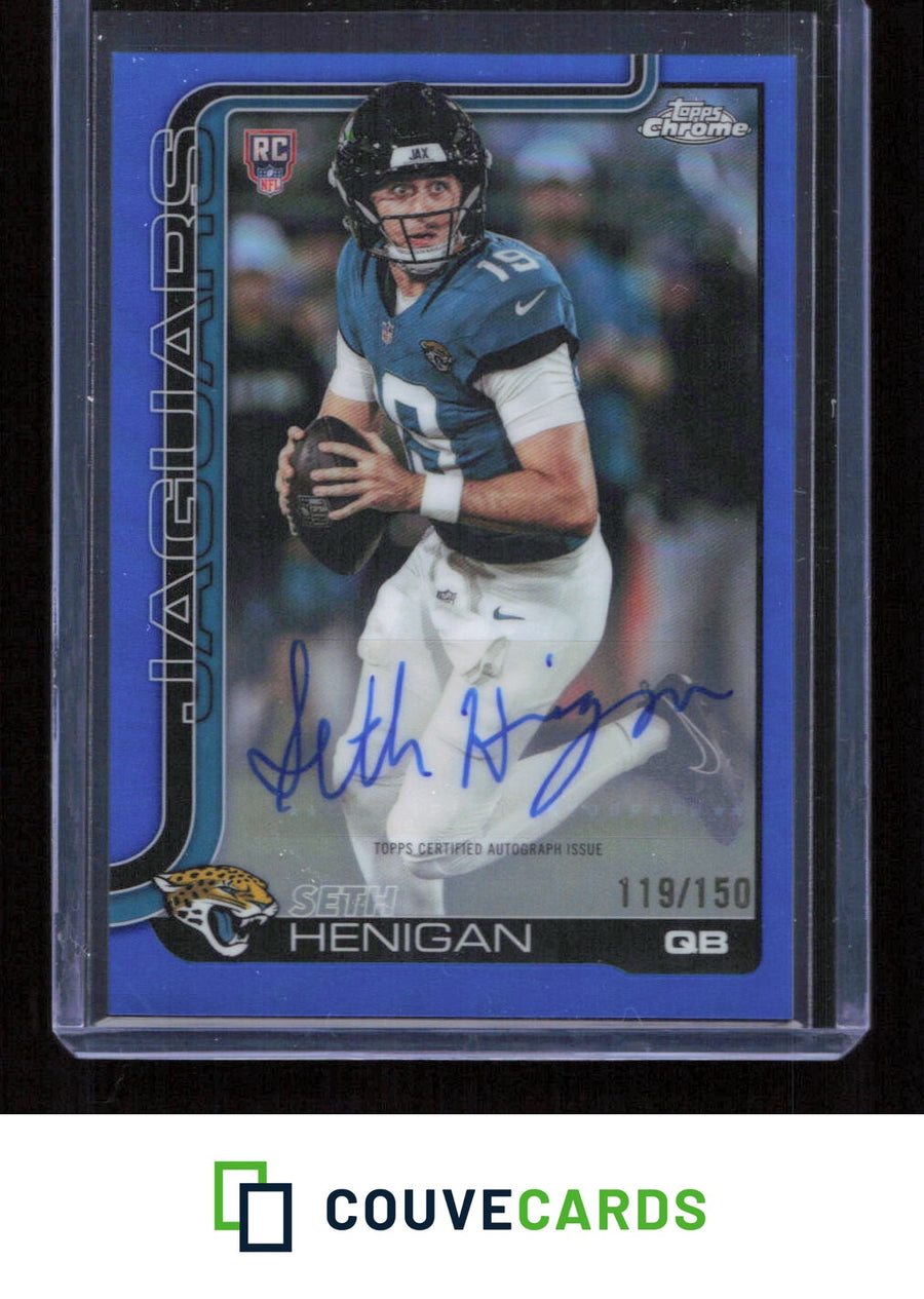 2025 Topps Chrome #RA-SH Seth Henigan Rookie Autographs Blue Refractor #/150