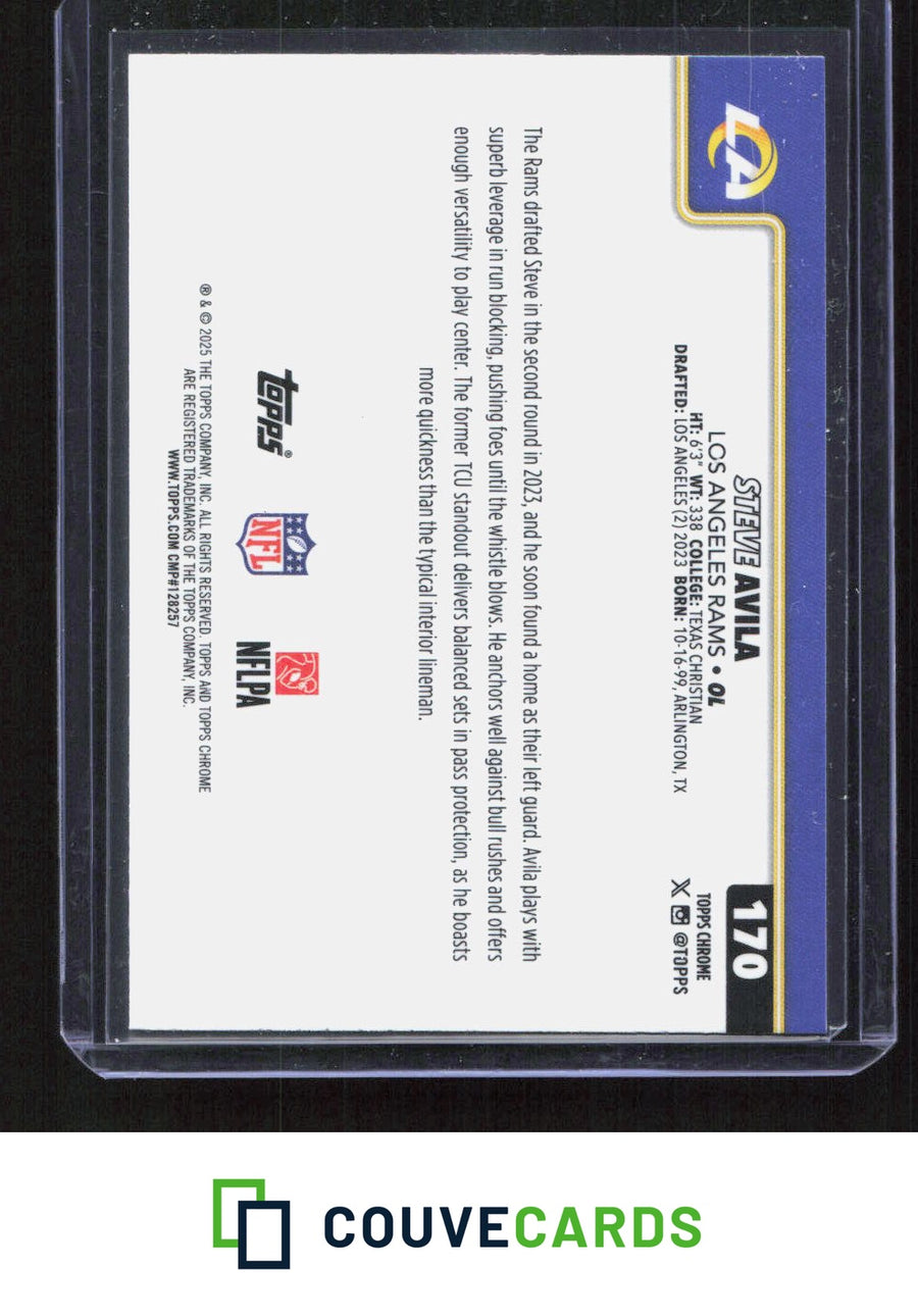 2025 Topps Chrome #170 Steve Avila Purple Lava #/75