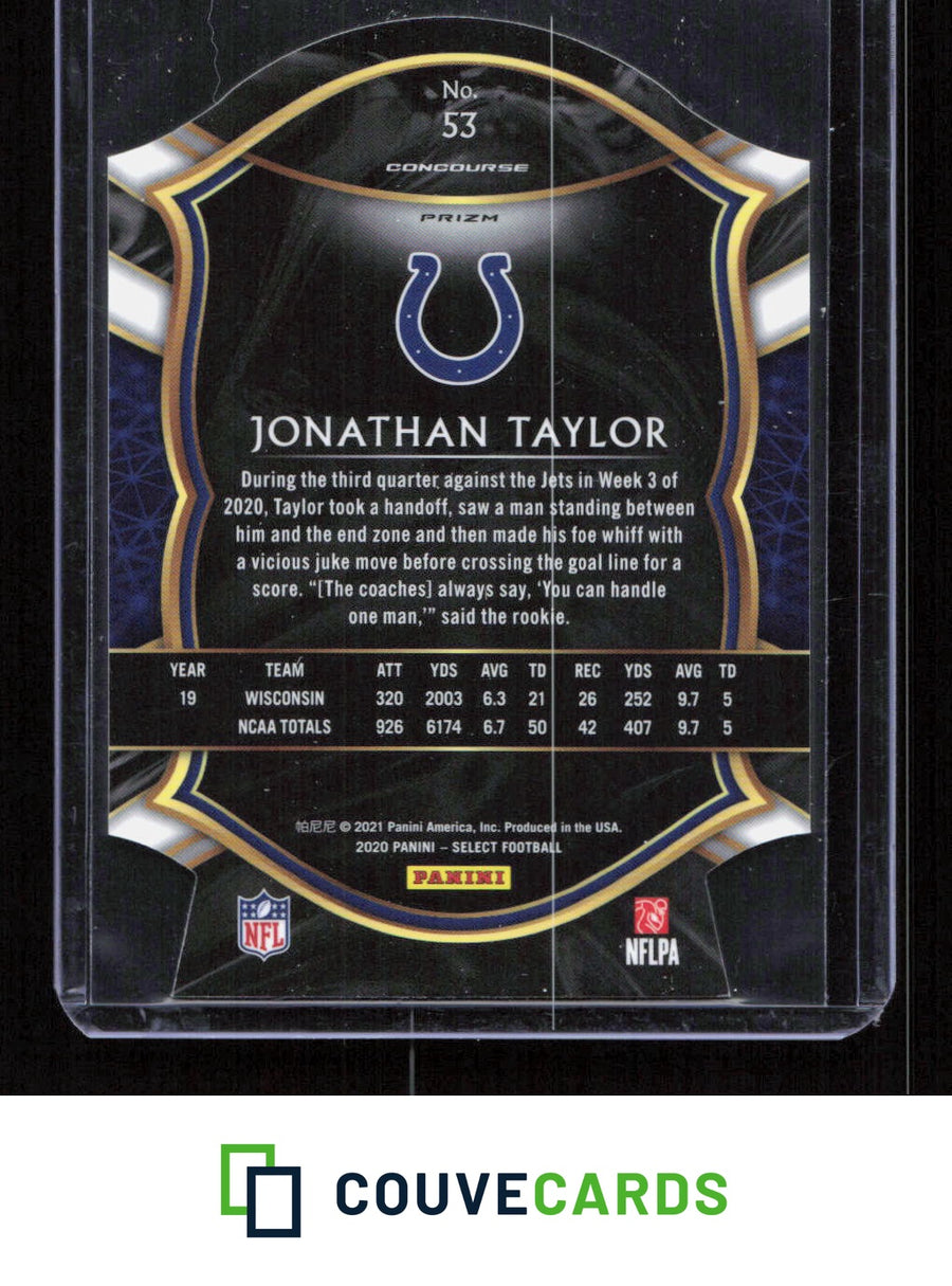2020 Panini Select #53 Jonathan Taylor Red Prizm Die Cut