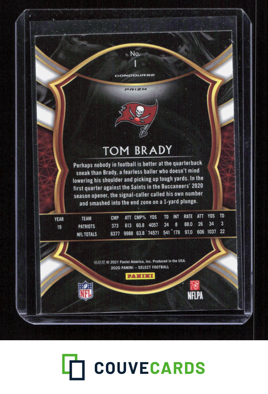 2020 Panini Select #1 Tom Brady Silver Prizm