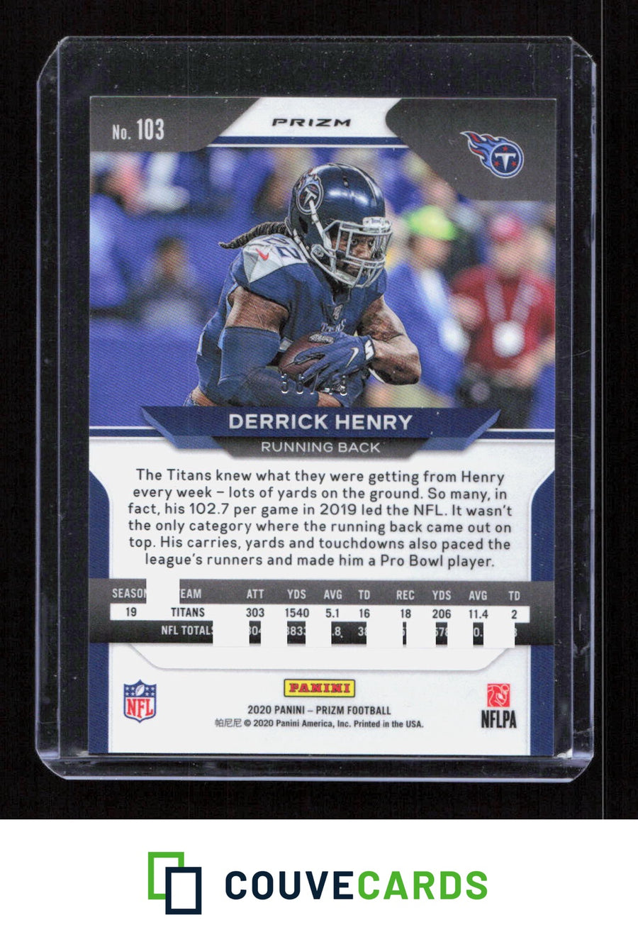 2020 Panini Prizm #103 Derrick Henry Prizm Purple Power #/49