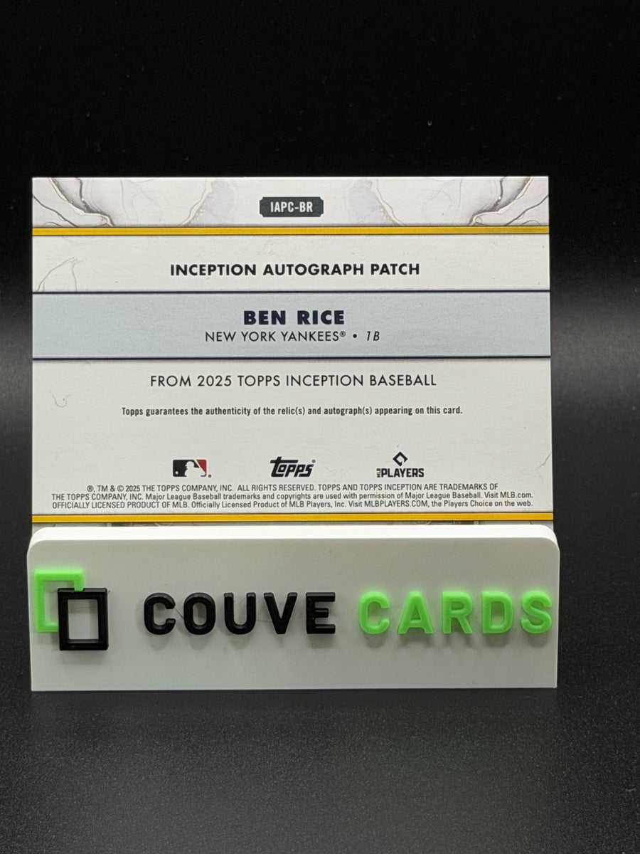 2025 Topps Inception #IAPC-BR Ben Rice Autographed Patches /125